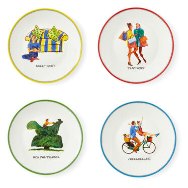 Kit Kemp Doodles Tidbit plate set of 4 Kit Kemp Doodles Tidbit plate set of 4
